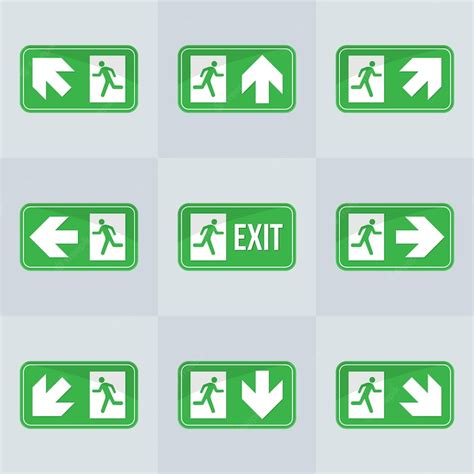 Premium Vector | Exit sign collection style