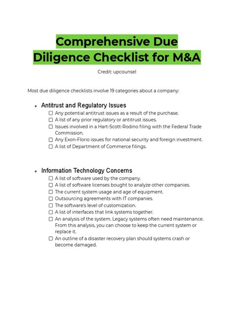 Comprehensive Dd Checklist Manda Pdf Employment Financial Statement