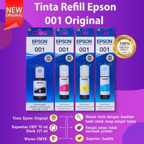 Jual Epson Ink Black Cyan Magenta Yellow Tinta Original L L