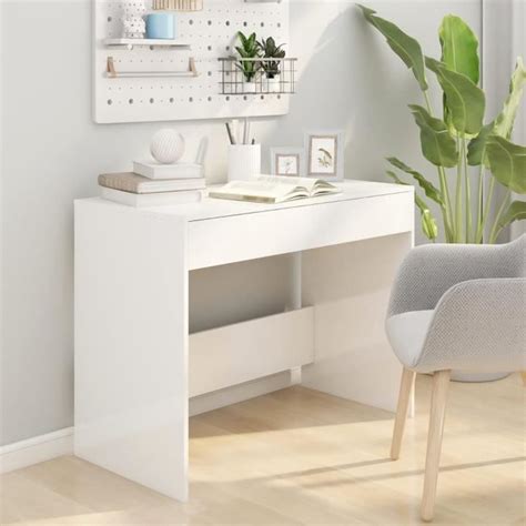 Cesar Bureau Blanc Brillant X X Cm Agglom R