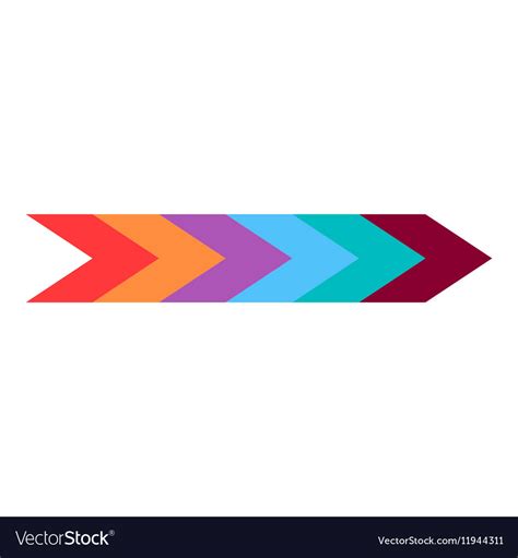 Colorful Arrow Icon Flat Style Royalty Free Vector Image