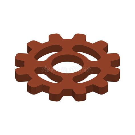 Isometric Gear Icon Stock Illustration Illustration Of Roll