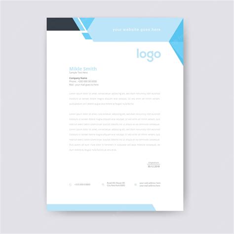 Premium Vector | Abstract blue letterhead