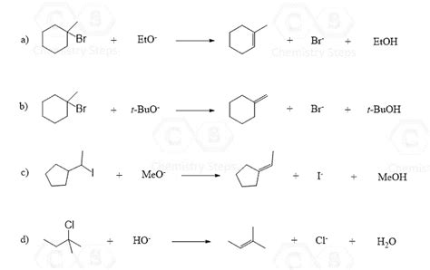 General Features Of Elimination Reactions Practice Problems