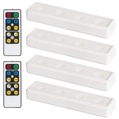 Brilliant Evolution Led White Wireless Under Cabinet Light With 2 Remotes 4 Pack Brrc120ir4