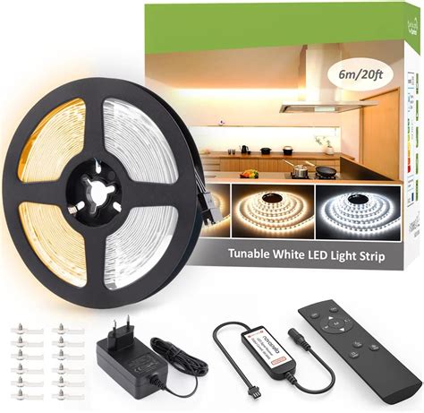 Lepro LED Strip 5M Set Dimmbar Warmweiß bis Kaltweiß LED Streifen 12V