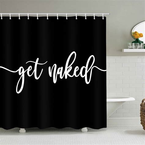 71x71 Inches Get Naked Shower Curtains For Bathroom Fabric With 12