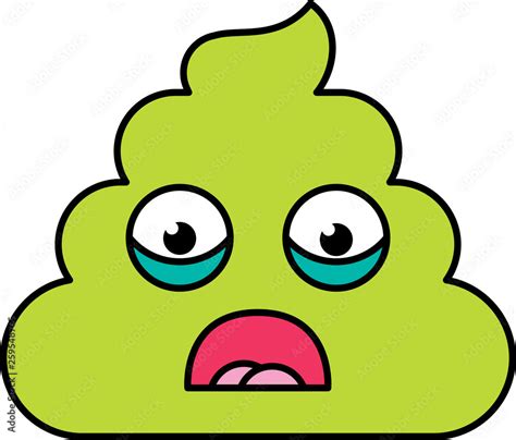 Shocked, scared poop emoji vector illustration Stock Vector | Adobe Stock