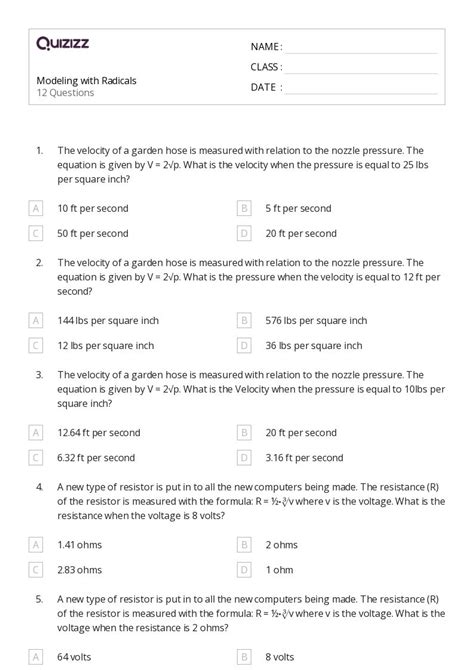 Algebraic Modeling Worksheets For Grade On Quizizz Free Hot Sex Picture