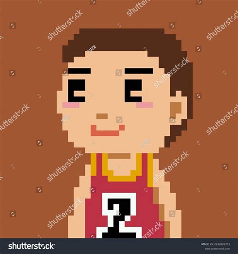 Pixel Basketball Player Red Team Stock Illustration 2232026751
