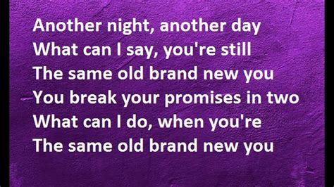 A1 Same Old Brand New You Lyrics Youtube