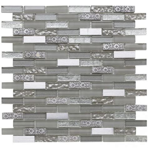 Verona Silver Moon Glass Stone And Metal Mix Mini Brick Mosaic 15x50mm G30143 The Cornwall