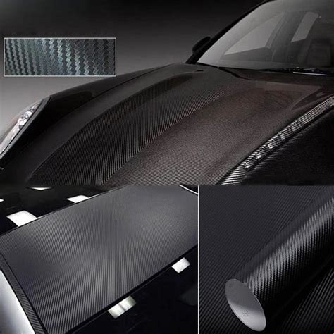 New Arrivals 3D Black Carbon Fiber Vinyl Car Wrap Sheet Roll Film