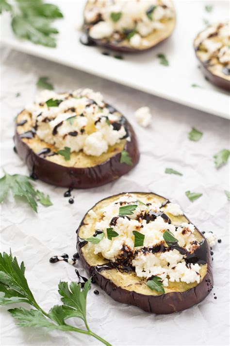 Grilled Eggplant With Ricotta And Balsamic Drizzle Kristines Kitchen