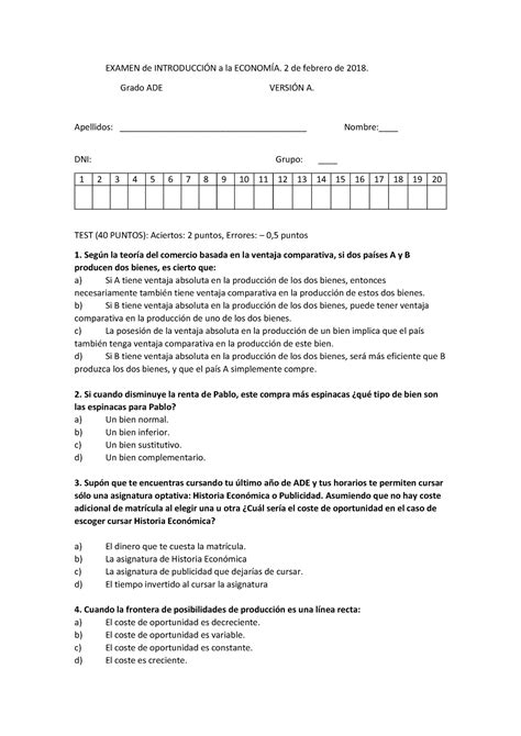 Examen Febrero Castellano Examen De Introduccin A La