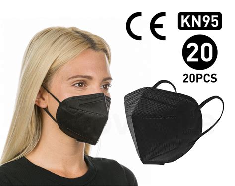 Black Kn95 Disposable 4 Layer Face Mask 20 Pack