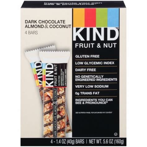 Kind Fruit And Nut Dark Chocolate Almond And Coconut Bars 4 Ct 14 Oz