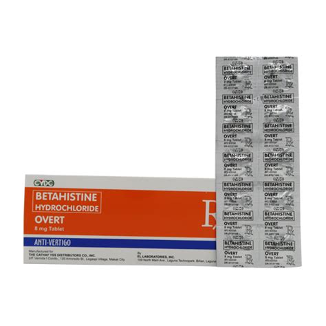 Overt Betahistine Hydrochloride Mg Tablet S Price In The Philippines