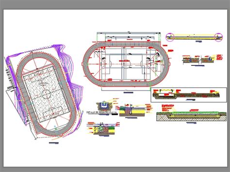 Pista De Atletismo En Autocad Descargar Cad Mb Bibliocad