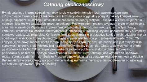 Rodzaje Uslug Gastronomicznych Ze Szczegolnym Uwzgl Dnieniem Cateringu