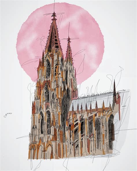 Digital Drawing Cologne Cathedral - Etsy