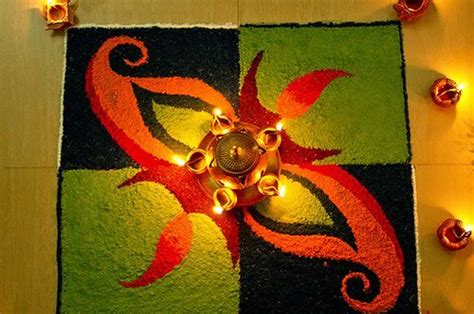 Diwali Rangoli Designs With Diya - Deepavali Rangoli (Kolam) Designs