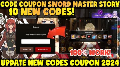 UPDATE 10 CODE COUPON SWORD MASTER STORY TODAY NEW CODES KUPON SWORD