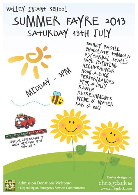 Poster Designed For Valley Infant Schools Summer Fayre 2013 Held In