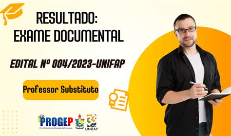 Resultado Exame Documental Professor Substituto Progep Unifap