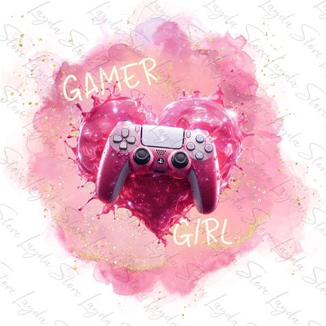 Gamer Girl Pink Video Game Controller Watercolor Png Pink Ps5