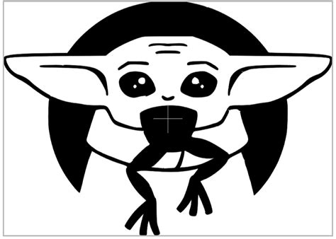 Baby Yoda Grogu With Frog In Mouth Vinyl Decal Etsy