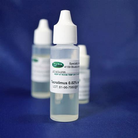 Tacrolimus 0.02% in Oil Ophthalmic Solution compounded for dogs