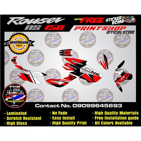 Rouser Ns Pulsar Bajaj Kawasaki Full Set Sticker Decals