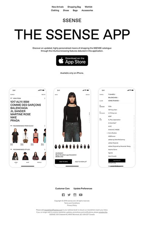 @ssense sent this email with the subject line: Introducing The SSENSE ...