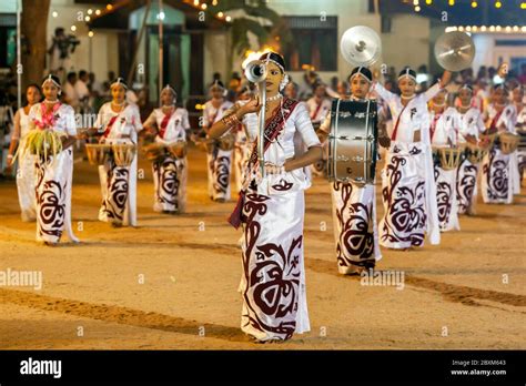 A Band Of Female Musicians Perform During The Kataragama Festival In