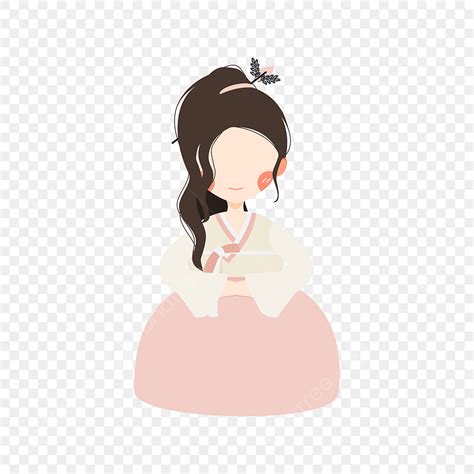 Korean Hanbok Vector Art Png Korean Girl Sitting Wearing Pink Hanbok