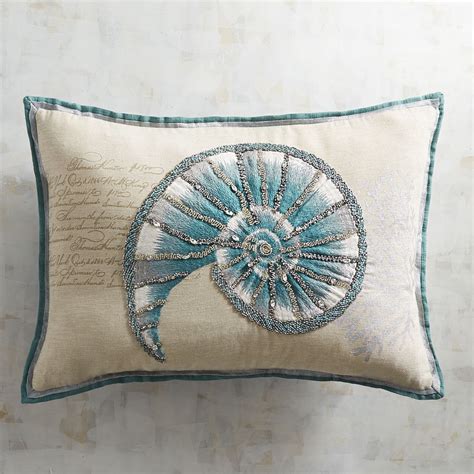 Shell Lumbar Pillow Pier 1 Imports Coastal Pillows Pillows