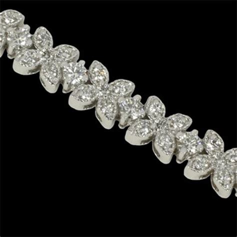 Floral Design Pave Diamond Bracelet 3 Ct Tw