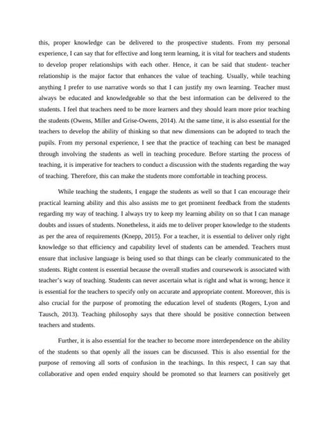 Essay On Personal Philosophy Of Teaching