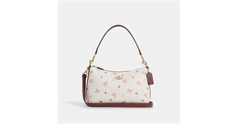 Coach Outlet Clara Shoulder Bag With Bow Print In Pink Lyst