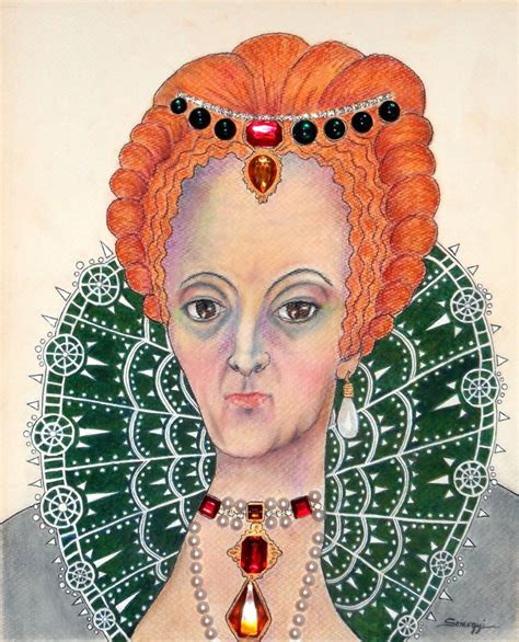 Queen Elizabeth I Drawing By Jayne Somogy Saatchi Art