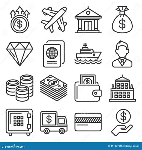 Millionaire And Big Money Icons Set On White Background Vector Stock Vector Illustration Of