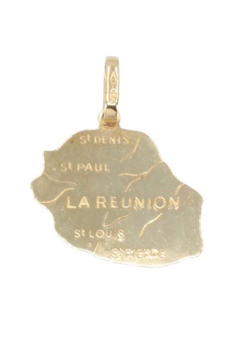 Pendentif Carte Ile Reunion Or 18k Occasion