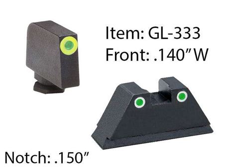 Ameriglo Night Sight Set All Glock Except 42434448 Xl Tall Green