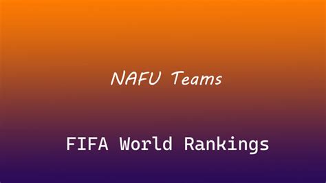 Fifa World Rankings Of Nafu Teams