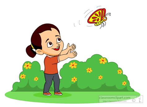 girl catching butterfly clipart - Clip Art Library