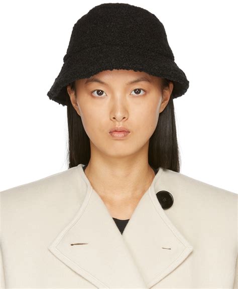 Isabel Marant Black Brushed Wool Denji Bucket Hat Isabel Marant