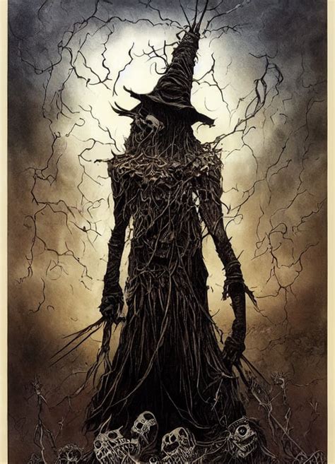 Prompthunt An Evil Scarecrow Art By Ian Miller Dark Fantasy