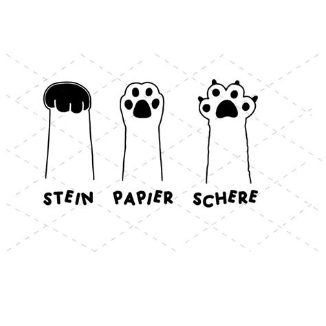 Katzenpfoten Stein Papier Schere Plotterdatei Digital Datei Etsy De