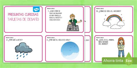 Tarjetas De Desaf O Preguntas Curiosas Teacher Made